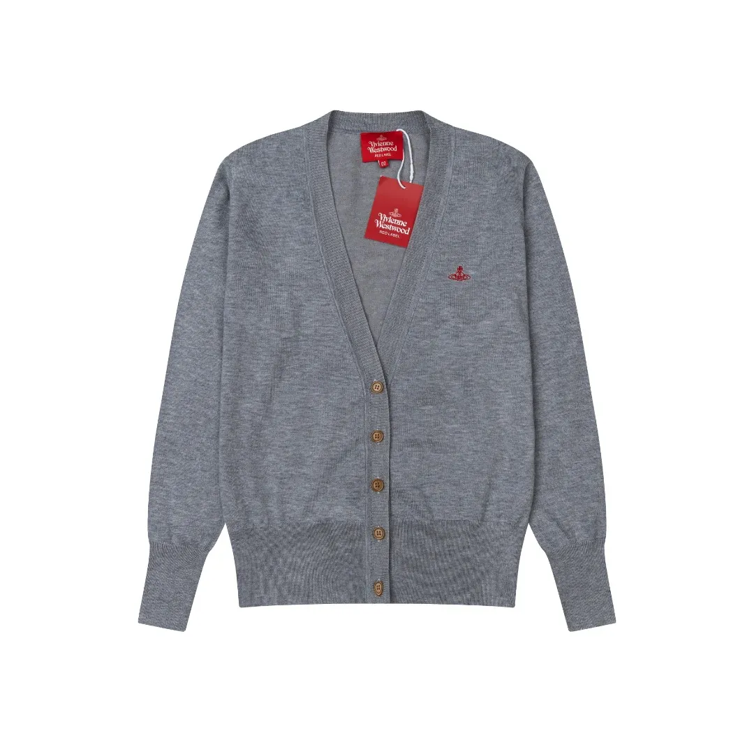 VIVI198# vivienne west wood 25FW new Tokyo red label cardigan, classic and versatile, looks taller and slimmer Size: 1 size (85-110 catties) 2 size (110-130 catties) 3 size (130-150 catties) Color: Gray Apricot Black